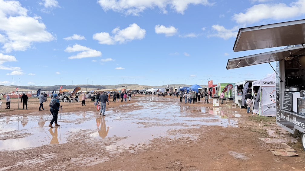 The Mundi Mundi Bash site is a little damp but drying out nicely