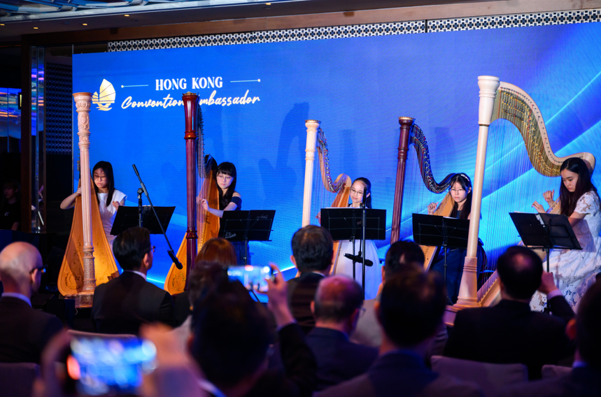 A harp ensemble from the Hong Kong Harp Society perform in the Appreciation Night
