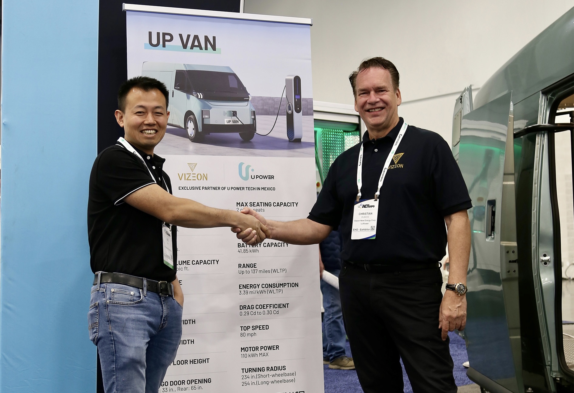 Yao Zhai, Head of U POWER Tech U.S., and Christian Dubois, CEO of VIZEON