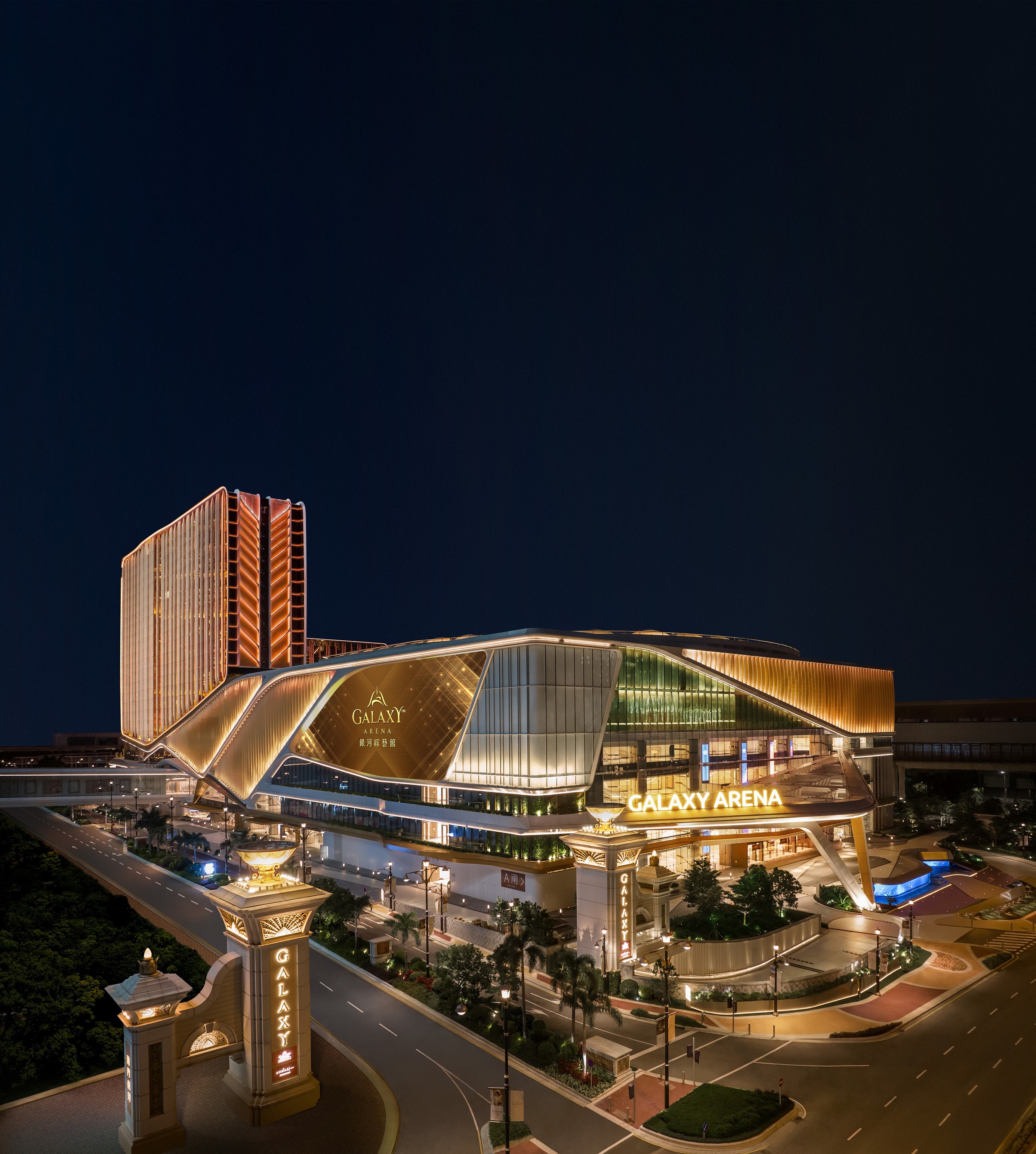 Galaxy Arena is Macau’s largest indoor arena with 16,000 seats, cutting-edge technology, and the highest capacity of any indoor entertainment venue in Macau