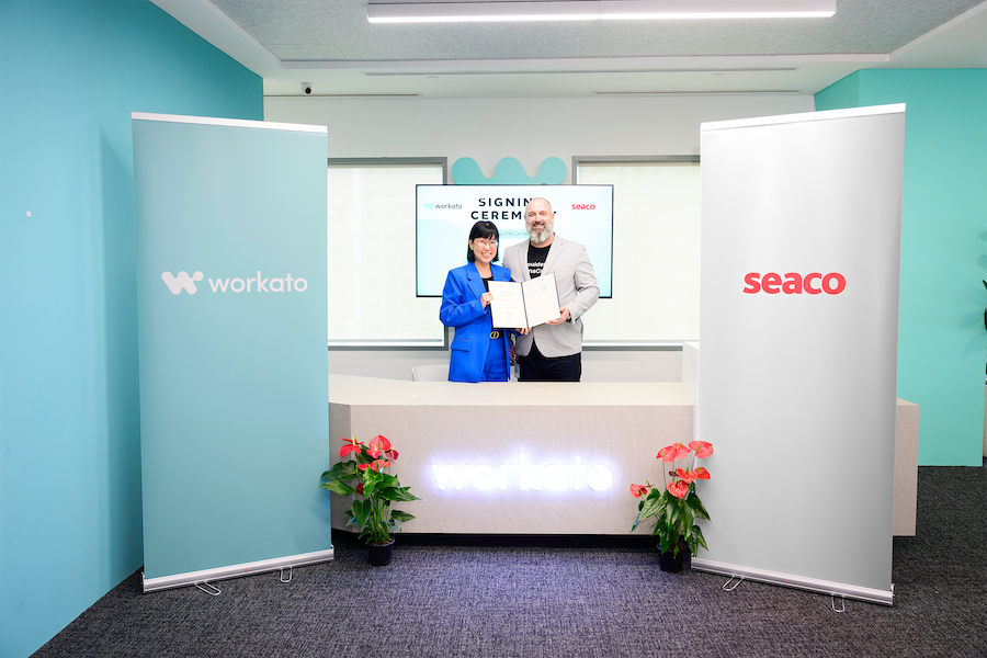 Caption: June Lee (left), SVP and GM Asia Pacific at Workato and Damian Leach (right), Chief Information Officer at Seaco, signed a partnership agreement to drive digital transformation and agility across Seaco’s business.