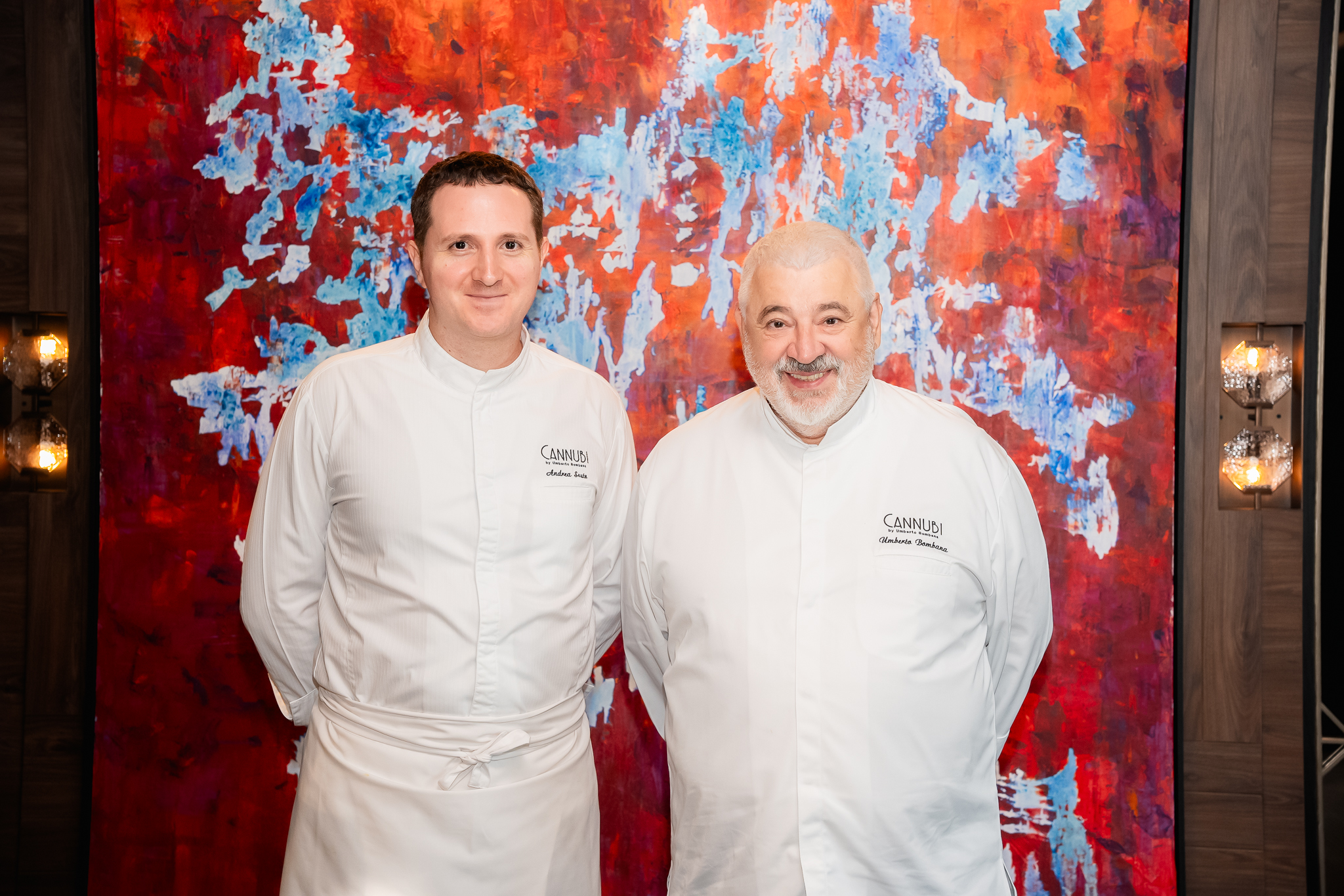 Curated by renowned chef Umberto Bombana (right), Cannubi by Umberto Bombana at Dusit Thani Bangkok has made history as the first Italian restaurant in Thailand to receive one Michelin star. His vision is brought to life in Bangkok by Executive Italian Chef Andrea Susto (left).