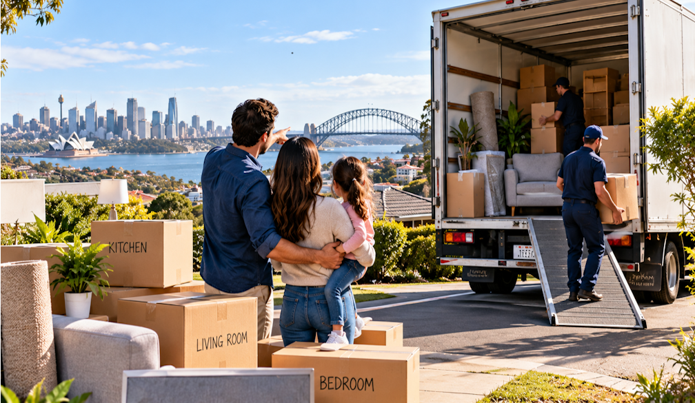 Family Moving Day by Sydney Harbour