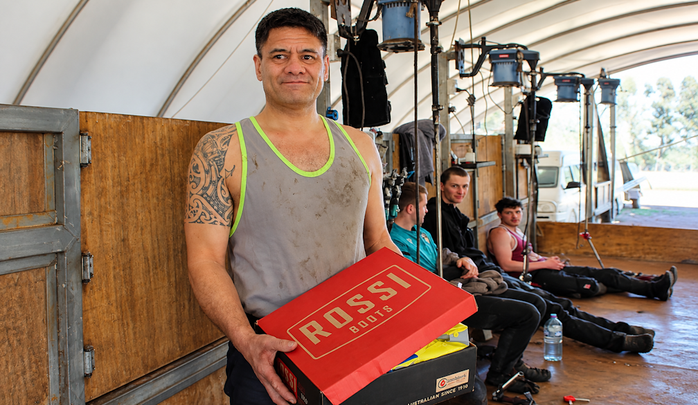 Gritty Shearing Shed with Rossi Boots