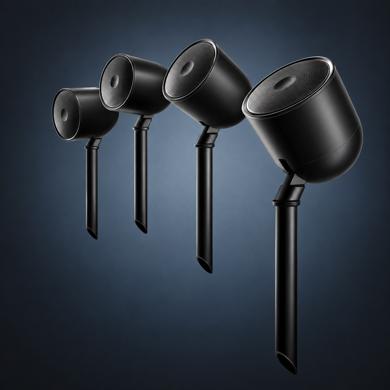 Matte Black Outdoor Stake Speakers