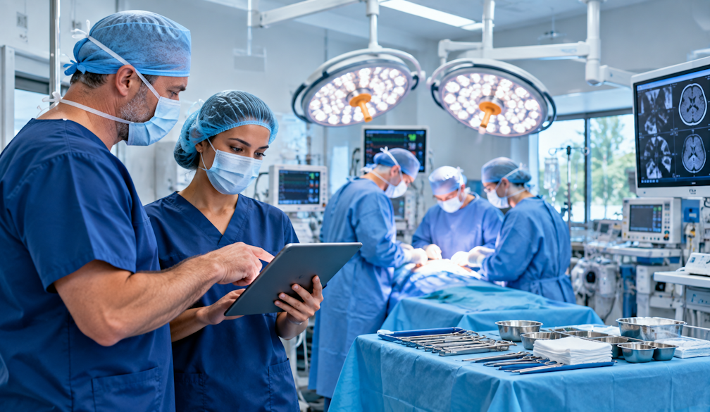 High-Tech Surgical Team in Action