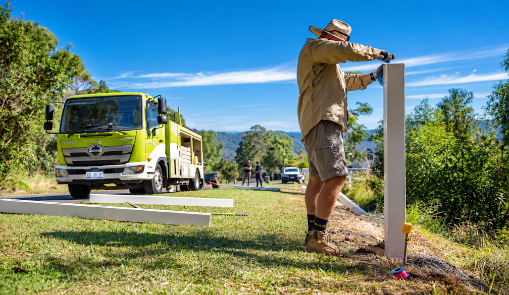 / Sunny Roadside Utility Installation